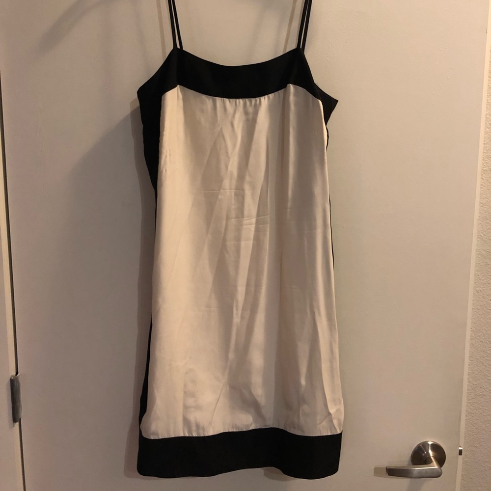 Christopher Deane White & Black Silk Dress